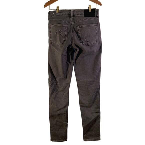 AMERICAN EAGLE Women’s Gray Airflex Athletic Skinny Distressed Jeans/Size 28x34 - Picture 2 of 13